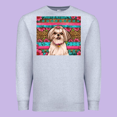 Shih Tzu Floral Tumbler Premium Sweatshirt Designed By Jahusdesignshop