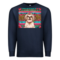 Navy shih tzu floral tumbler Premium Sweatshirt - JahusDesignShop