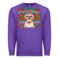 Purple shih tzu floral tumbler Premium Sweatshirt - JahusDesignShop