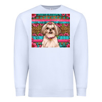 White shih tzu floral tumbler Premium Sweatshirt - JahusDesignShop