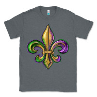 Charcoal Heather fleur de lis Classic Tee - RanaPortraitStore