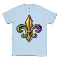 Dusty Blue fleur de lis Classic Tee - RanaPortraitStore