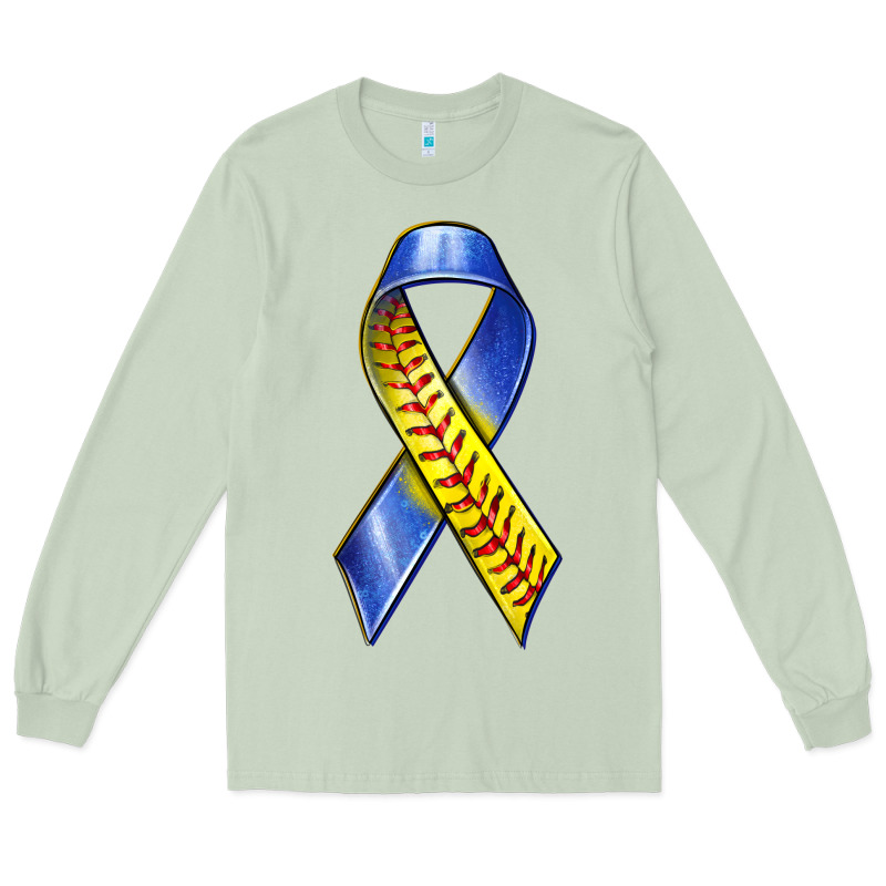 Down Syndrome Ribbon Softball Long Sleeve Tee by texasbilliewilder | Teevron