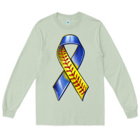Matcha down syndrome ribbon softball Long Sleeve Tee - texasbilliewilder