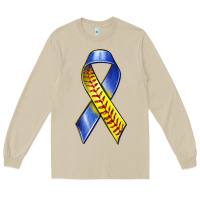 Mushroom down syndrome ribbon softball Long Sleeve Tee - texasbilliewilder