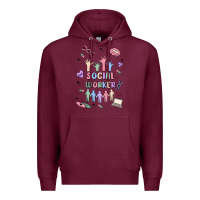 Burgundy social worker Premium Hoodie - MaliasSmallBusiness