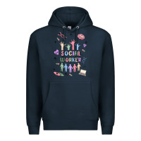 Navy social worker Premium Hoodie - MaliasSmallBusiness