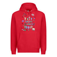 Red social worker Premium Hoodie - MaliasSmallBusiness