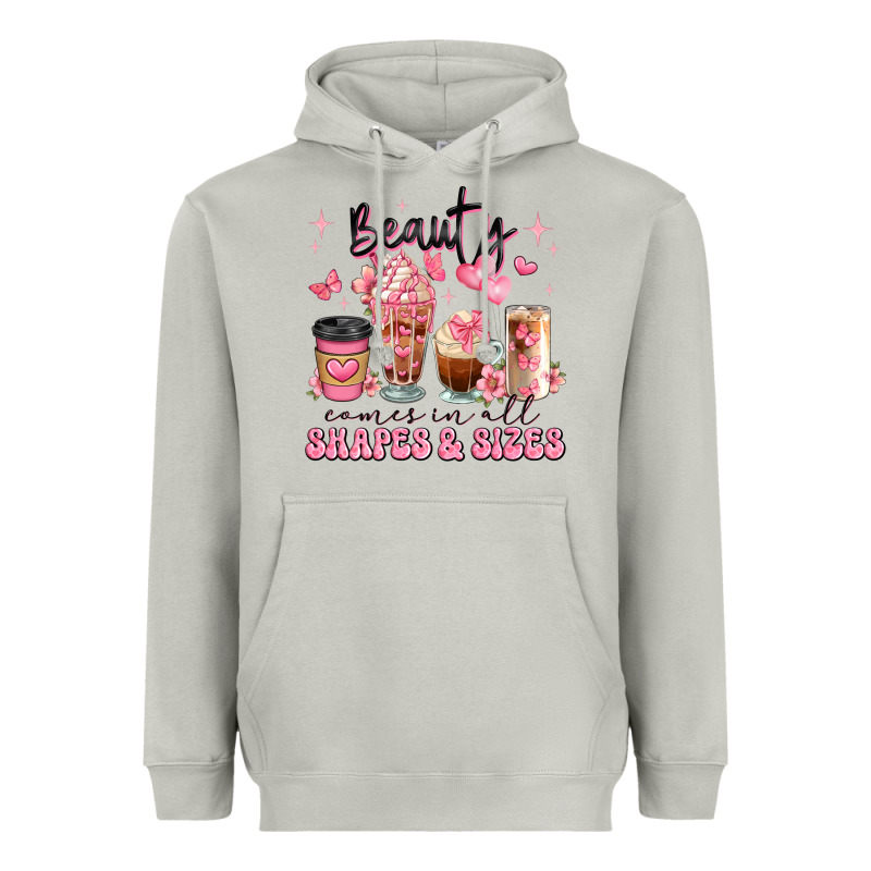 Beauty Comes In All Shapes And Sizes Coffee Cups Heavyweight Hoodie by JahusDesignShop | Teevron