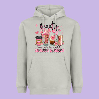 Beauty Comes In All Shapes And Sizes Coffee Cups Heavyweight Hoodie Designed By Jahusdesignshop