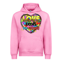 Fuchsia Pink Love needs no words Urban Hoodie - NancyCooperArtShop