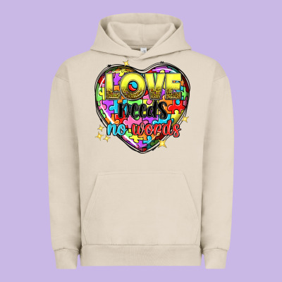 Love Needs No Words Urban Hoodie Designed By Nancycooperartshop