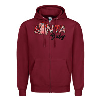 Burgundy santa baby Zipper Hoodie - RanaPortraitStore