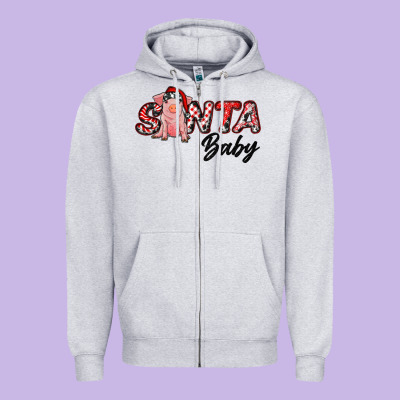 Santa Baby Zipper Hoodie Designed By Ranaportraitstore