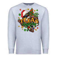 Heather Grey texas christmas Premium Sweatshirt - AdoDesignShop