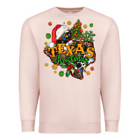 Pale Pink texas christmas Premium Sweatshirt - AdoDesignShop