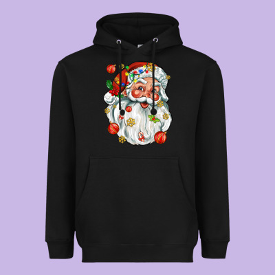 Santa With Little Christmas Heavyweight Hoodie Designed By Adodesignshop