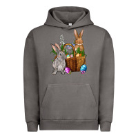 Pigment Tornado Bunnys carrots eggs with basket Easter Urban Hoodie - NancyCooperArtShop