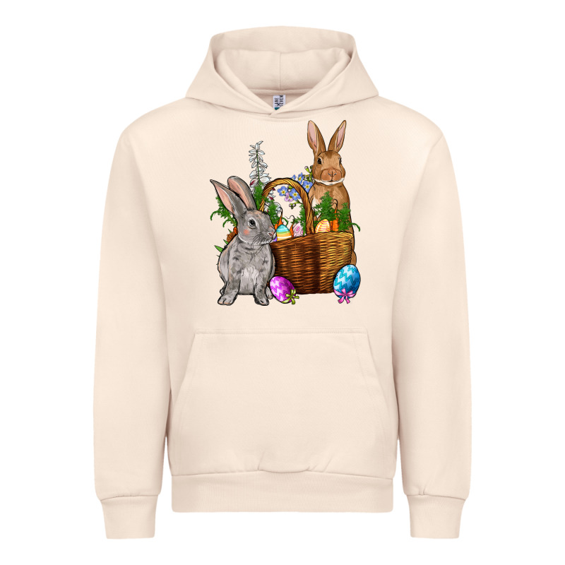 Bunnys Carrots Eggs With Basket Easter Urban Hoodie by NancyCooperArtShop | Teevron