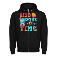 Black rise and shine coffee time Zipper Hoodie - Zillion Design Studio