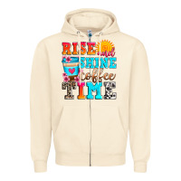 Sandshell rise and shine coffee time Zipper Hoodie - Zillion Design Studio