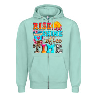 Seafoam rise and shine coffee time Zipper Hoodie - Zillion Design Studio