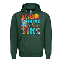Sports Green rise and shine coffee time Zipper Hoodie - Zillion Design Studio