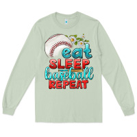 Matcha eat sleep baseball repeat Long Sleeve Tee - texasbilliewilder