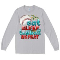 Moon Dust eat sleep baseball repeat Long Sleeve Tee - texasbilliewilder