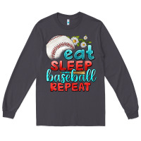 Smoke eat sleep baseball repeat Long Sleeve Tee - texasbilliewilder