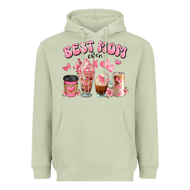 Best Mom Ever Floral Coffee Cups Heavyweight Hoodie by JahusDesignShop | Teevron