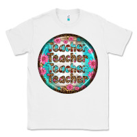 White teacher vibe earrings Classic Tee - BundleAndBundleShop