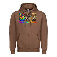Chestnut peace love  coffee Zipper Hoodie - Zillion Design Studio