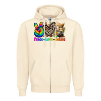 Sandshell peace love  coffee Zipper Hoodie - Zillion Design Studio