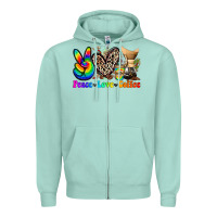 Seafoam peace love  coffee Zipper Hoodie - Zillion Design Studio