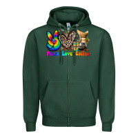 Sports Green peace love  coffee Zipper Hoodie - Zillion Design Studio