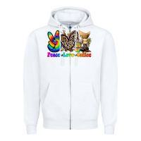 White peace love  coffee Zipper Hoodie - Zillion Design Studio