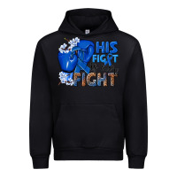Black his fight is our fight colon cancer blue ribbon Urban Hoodie - NancyCooperArtShop