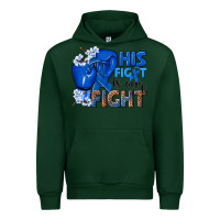 Forest Green his fight is our fight colon cancer blue ribbon Urban Hoodie - NancyCooperArtShop