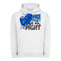 Pigment Lunar Rock his fight is our fight colon cancer blue ribbon Urban Hoodie - NancyCooperArtShop
