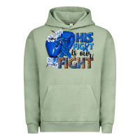 Pigment Oil Green his fight is our fight colon cancer blue ribbon Urban Hoodie - NancyCooperArtShop
