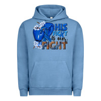 Pigment Pebble Blue his fight is our fight colon cancer blue ribbon Urban Hoodie - NancyCooperArtShop