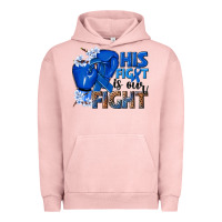 Pigment Salmon his fight is our fight colon cancer blue ribbon Urban Hoodie - NancyCooperArtShop