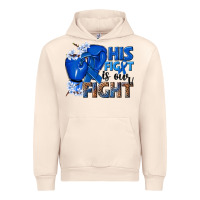 Sandshell his fight is our fight colon cancer blue ribbon Urban Hoodie - NancyCooperArtShop