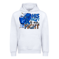White his fight is our fight colon cancer blue ribbon Urban Hoodie - NancyCooperArtShop