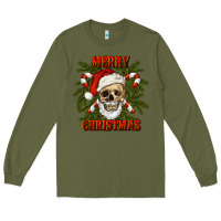 Army Green Merry Christmas Long Sleeve Tee - RanaPortraitStore