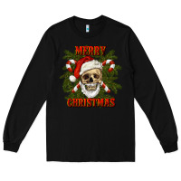 Black Merry Christmas Long Sleeve Tee - RanaPortraitStore