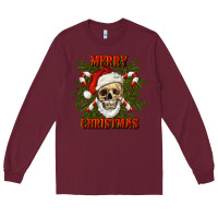 Burgundy Merry Christmas Long Sleeve Tee - RanaPortraitStore