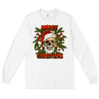 White Merry Christmas Long Sleeve Tee - RanaPortraitStore