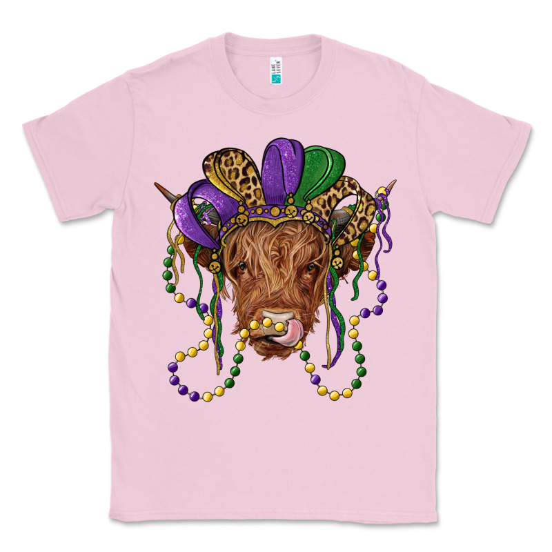 Highland Cow With Mardi Gras Hat Classic Tee by RanaPortraitStore | Teevron